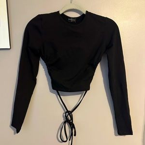 White Fox Long Sleeve- Open Back Tie- Small